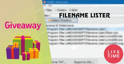 (Giveaway) Bản quyền miễn phí Filename Lister, lên danh sách tập tin, thư mục máy tính